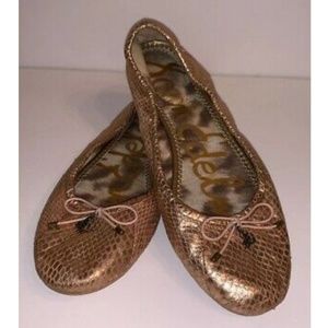 Sam Edelman Rose Gold Snakeskin Ballet Flats